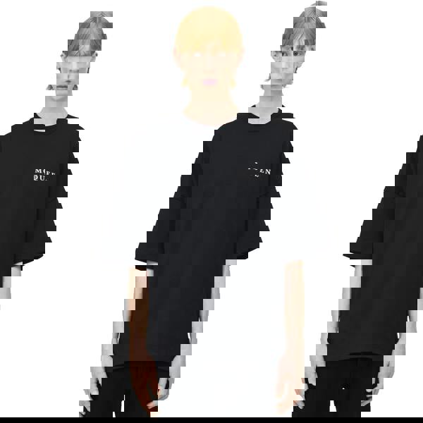 Alexander Mcqueen Vertical Back Logo Oversized T-Shirt   in  Black