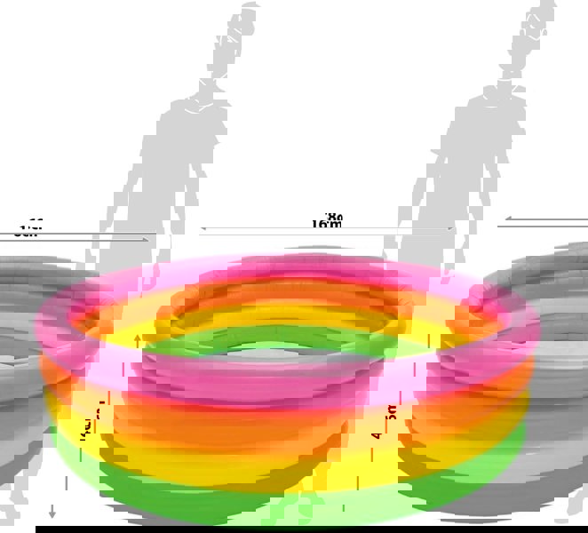 Intex Sunset Glow 4-Ring Inflatable Pool –  Swimming Pool Inflatable 168 X 46 Cm