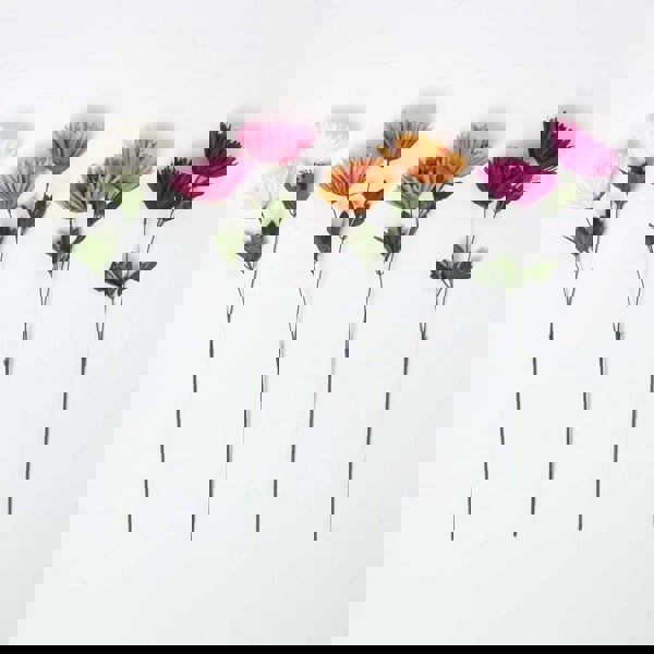 HOMESCAPES Set of 4 Artificial Autumn Chrysanthemum Stems