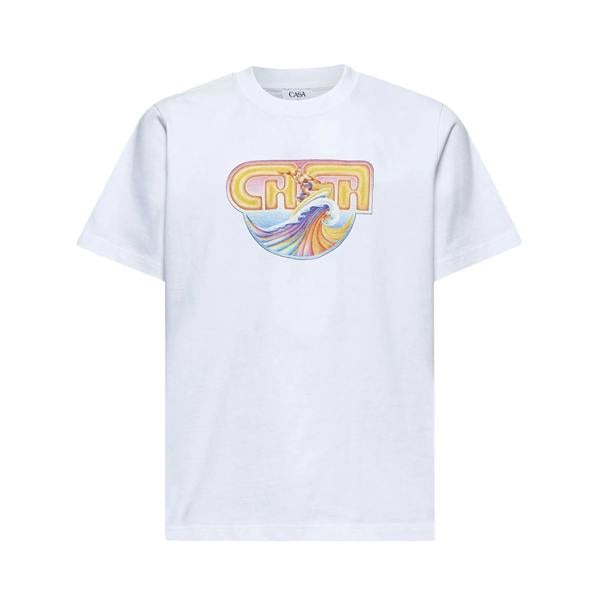 Casablanca Printed T-Shirt   in  White