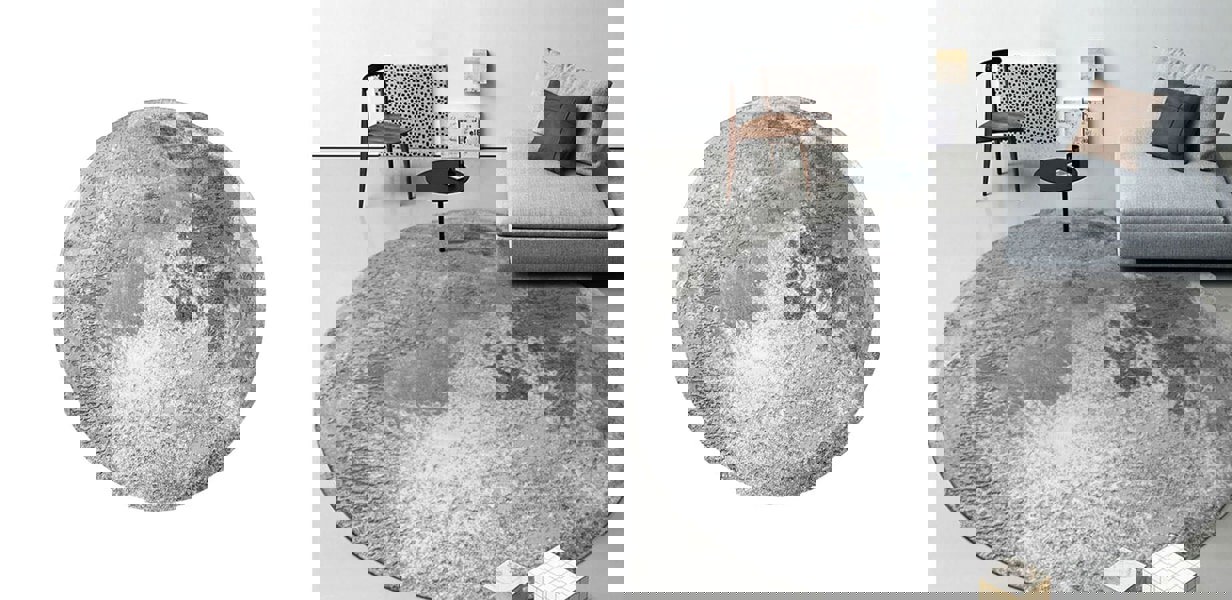 Grey and White Moon Rug, Various Styles Available-Rit Concept-Rit Concept