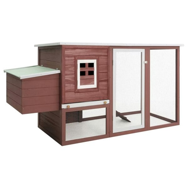 Berkfield Outdoor Chicken Cage Hen House with 1 Egg Cage Brown Wood
