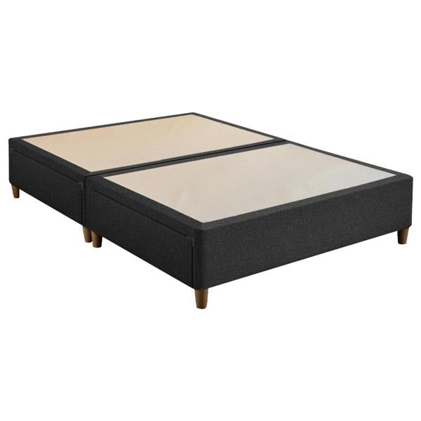 Charcoal Upholstered 4 Drawer Divan Base styled in a bedroom | Soak and Sleep