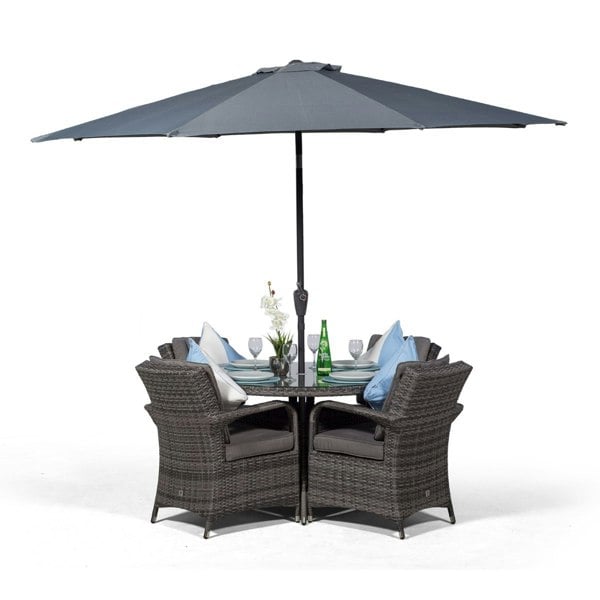 Giardino Arizona Round 4 Seater Rattan Patio Dining Set
