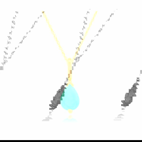 27021 Classic Pear Emerald Pendant in 9ct Yellow Gold 1