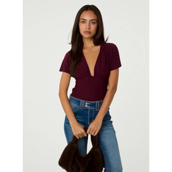 Pink Vanilla V Neck Grown On Angel Sleeve Top