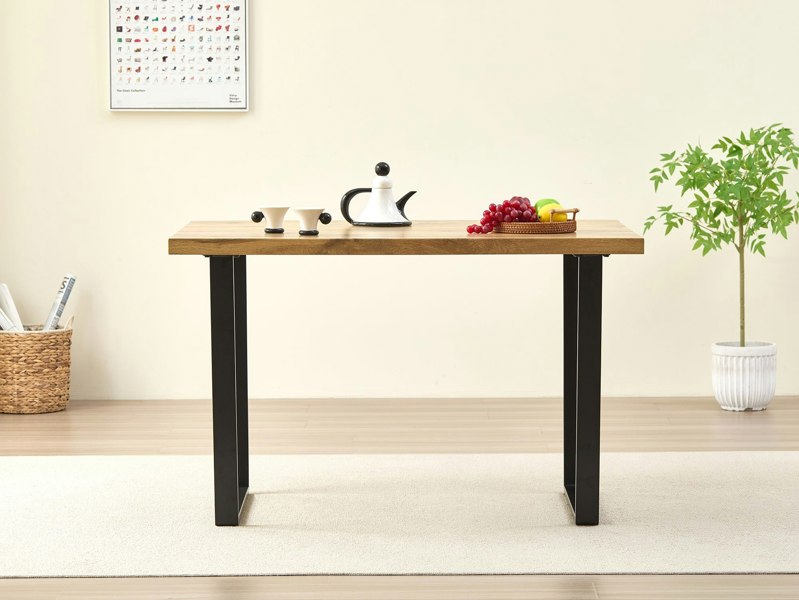 Indoor Living Colorado Oak Dining Table with Industrial Black Legs