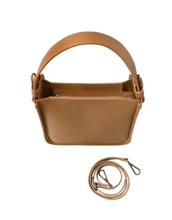 Le Parmentier Duplo Medium Top Handle Bag - Cognac