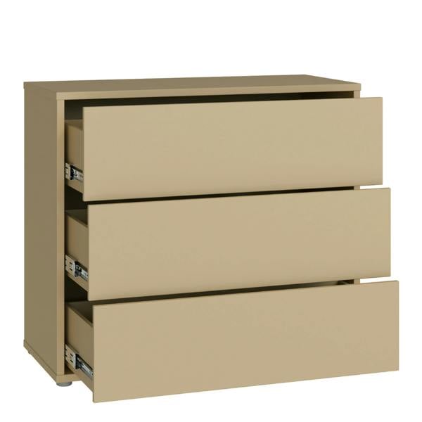 Furniture To Go Alice Springs 3 Drawer Chest with Push-to-Open Drawers in Butter Yellow