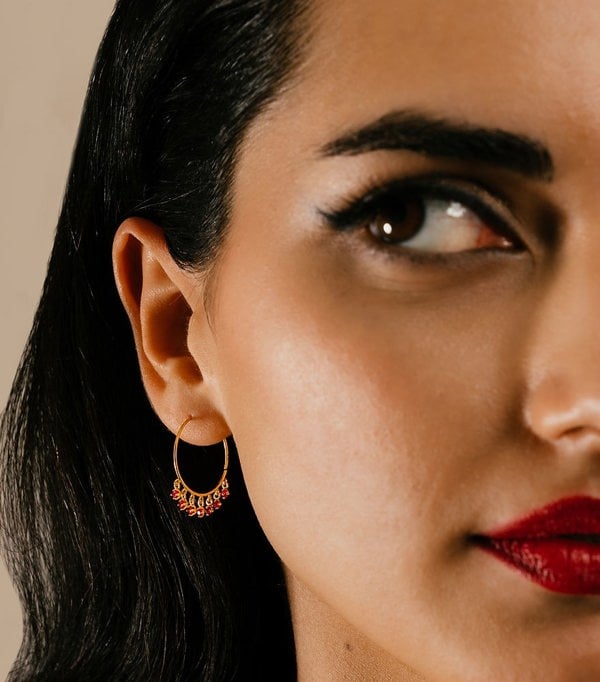 Hafeez Jewellery Nath Ruby Earrings