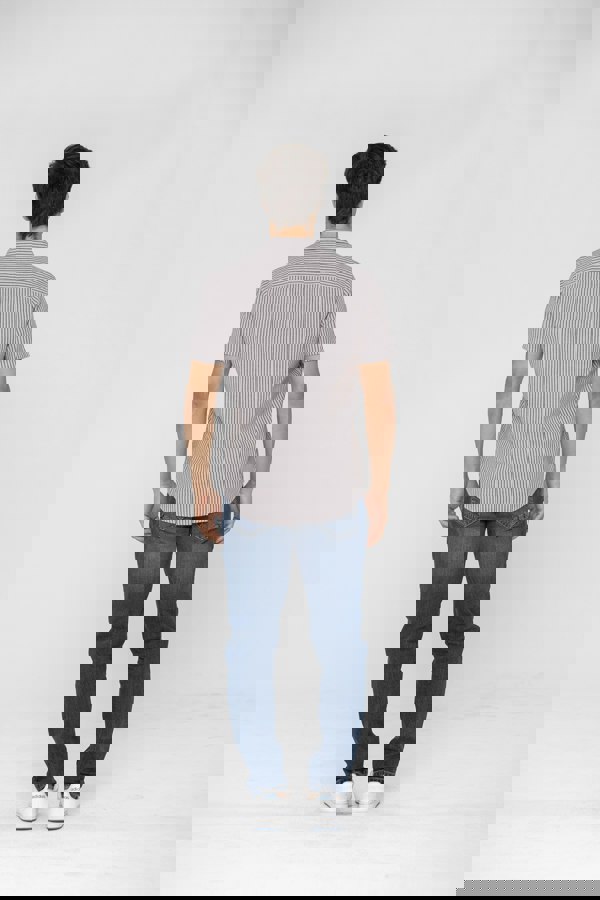 ENORSIA Men's Stripe Short Sleeve Shirt