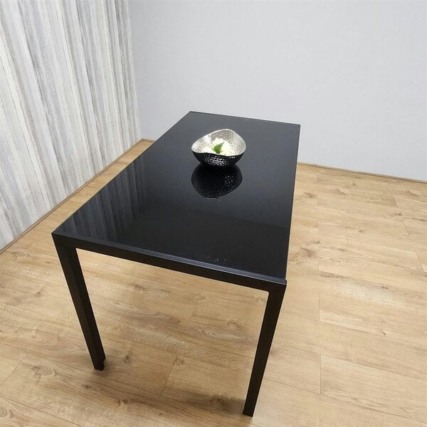Kosy Koala Dining Table Black Glass Kitchen Place for 6 Seats, Dining Table Only