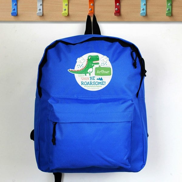 Personalised Memento Company Personalised 'Be Roarsome' Dinosaur Backpack