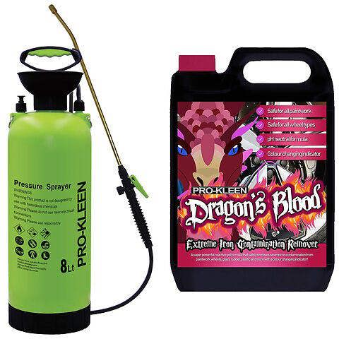ProKleen Pro-Kleen 8L Pump Sprayer with 5L Pro-Kleen Dragons Blood For all Wheel Types, Paintwork & Glass