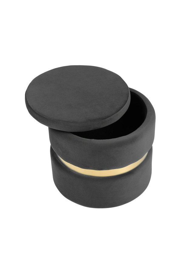 Living and Home Cylindrical Upholstered Storage Ottoman Foot Rest
