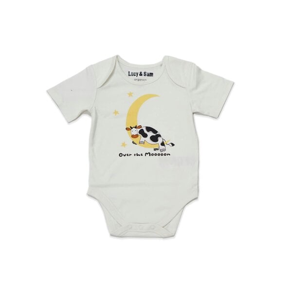 Lucy & Sam Star & Moon Cow Two Pack Bodysuits