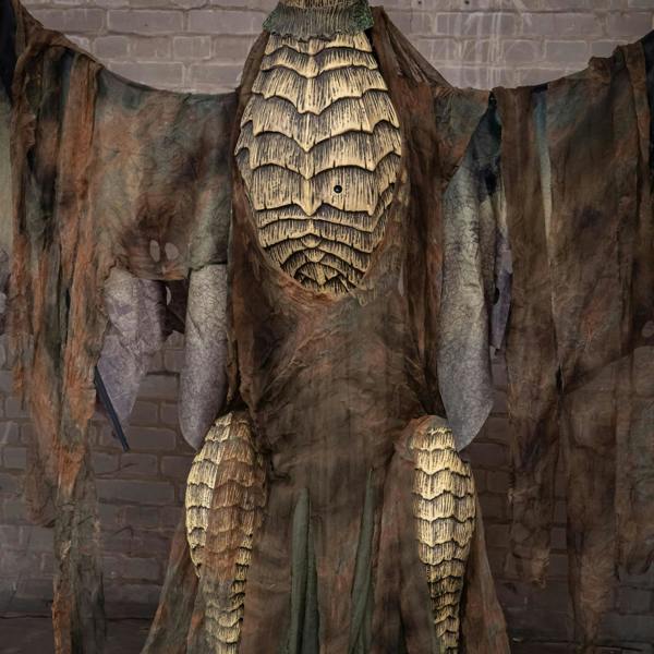 Samuel Alexander 7ft Giant Sized Dark Forest Dragon Halloween Animatronic Decoration with LED Eyes
