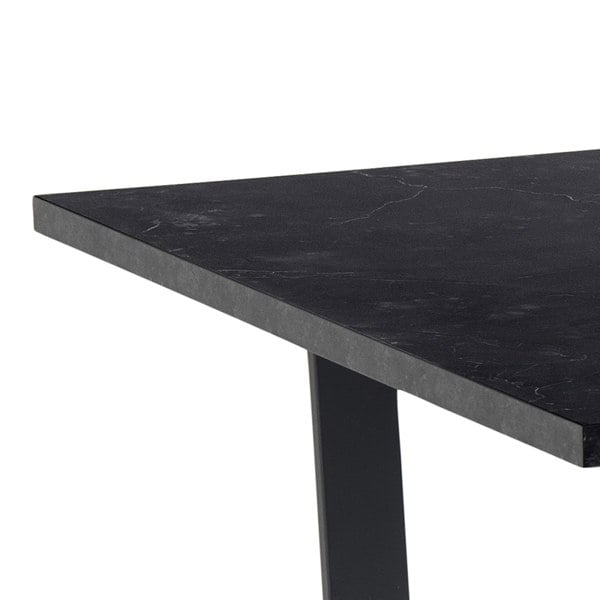 Furniture To Go Amble Dining Table with Black Marble Melamine Top & Black Legs