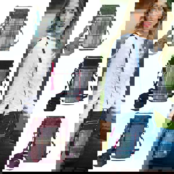 Earth Squared Tweed Tartan Crossbody Phone Pouch Bag