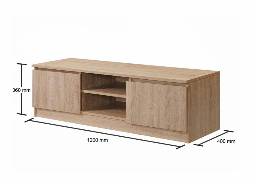 Timber Art Design Modern TV Unit 120cm Media Cabinet 2 Doors + Shelf