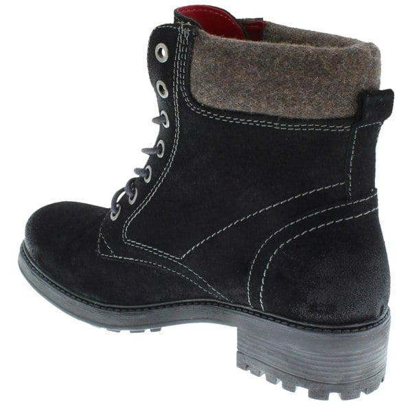 Frank James Warwick Suede Leather Womens Lace Up Block Heel Ankle Boots