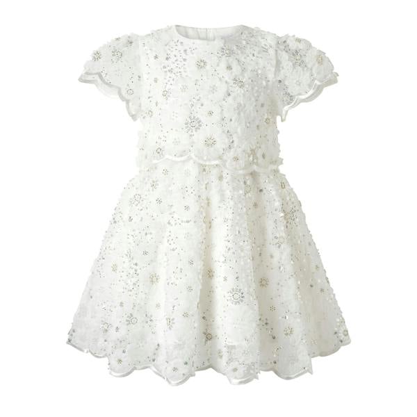 Rachel Riley 3D Scalloped Sequin Dress