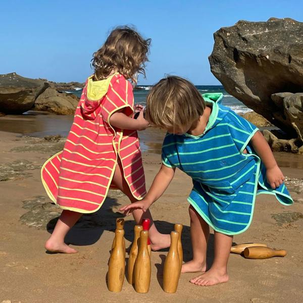 Tom & Teddy Coral & Lime Stripe
