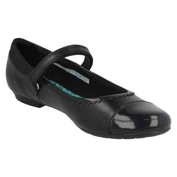 Clarks Girls Bootleg By Clarks Patent Toe Cap School Shoes Tizz Ace