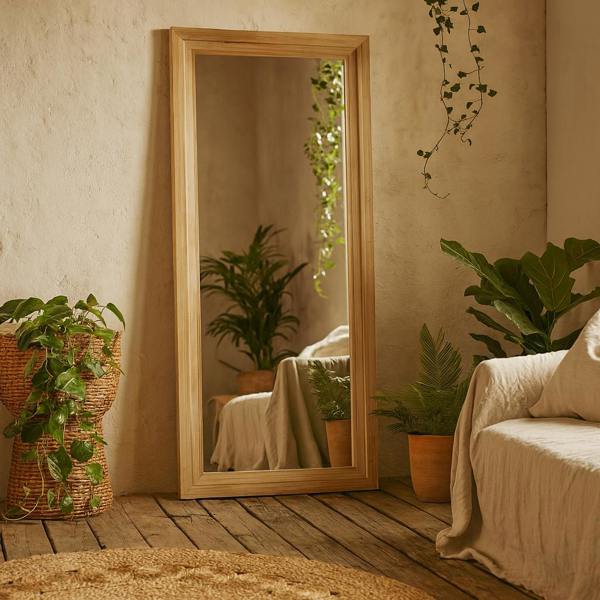 Wyld Haus Large Tall Natural Full Length Wooden Mirror