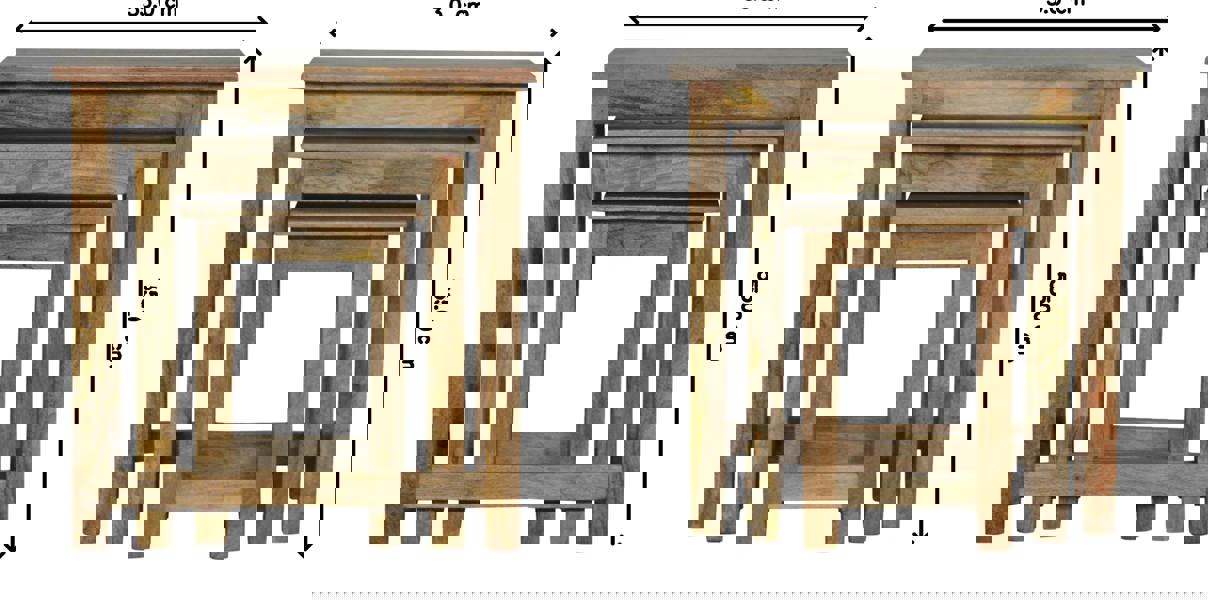 Artisan Furniture Country Solid Wood Stool Set of 3