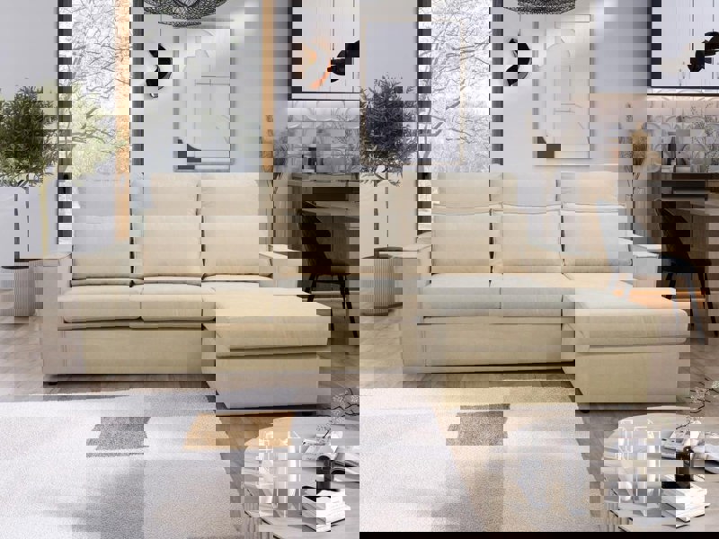 Soho L Shape Corner Sofa in Beige