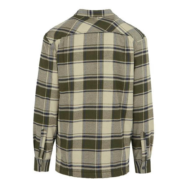 Regatta Mens Thamos Checked Long-Sleeved Shirt - Dark Khaki/Moonstruck