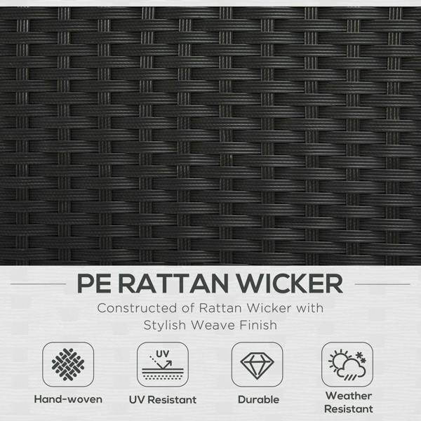 Black rattan wicker weave texture close-up