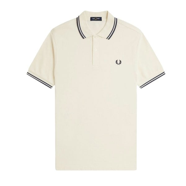 Fred Perry Twin Tipped Polo Shirt Ecru/Tennis Blue