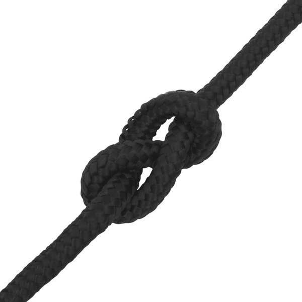 Berkfield Boat Rope Full Black 12 mm 100 m Polypropylene