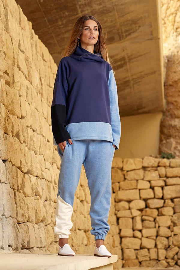 Bo Carter Neptune Cotton Fleece Jumper - Blue