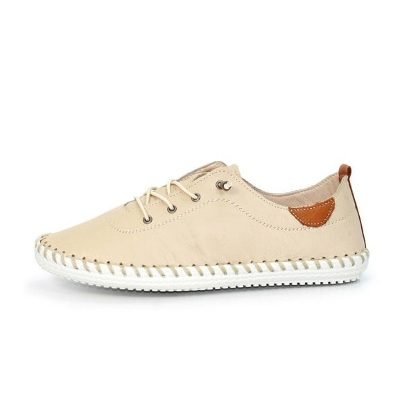 Lunar Women's St Ives Leather Plimsolls - Beige