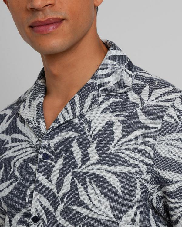 Steel & Jelly Oval - Leaf Jacquard Short Sleeve Shirt