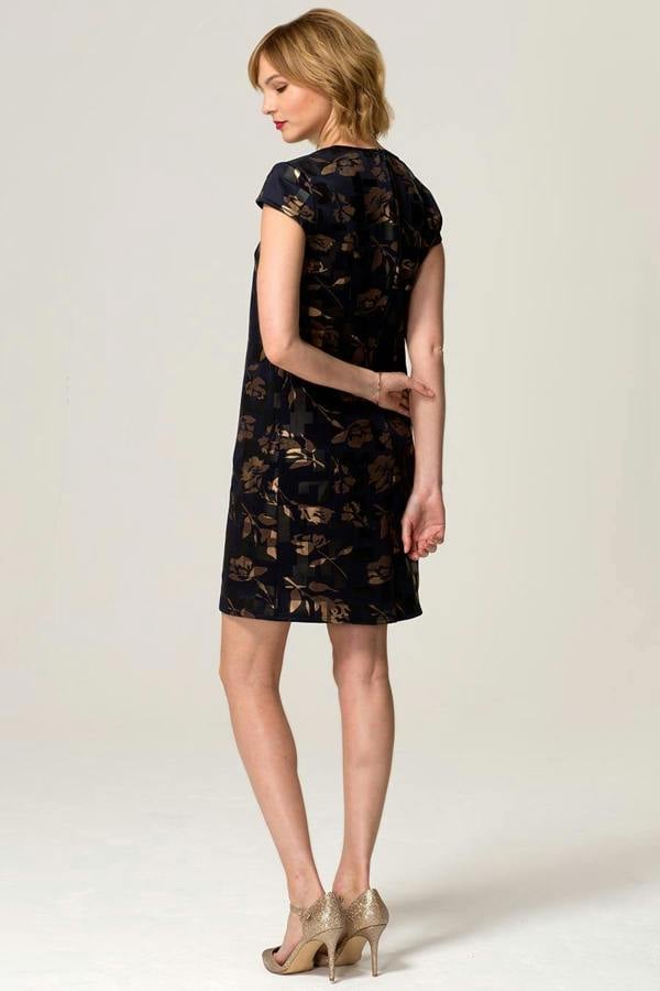 HotSquash Capped Sleeve Floral Shift Dress