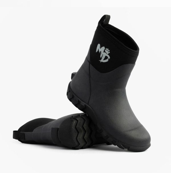 Mud Dogs RUTLAND SHORT Unisex Neoprene Wellington Boots Black