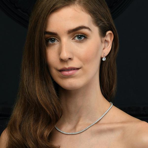 namana 925 Sterling Silver Tennis Necklace with 3mm Cubic Zirconia