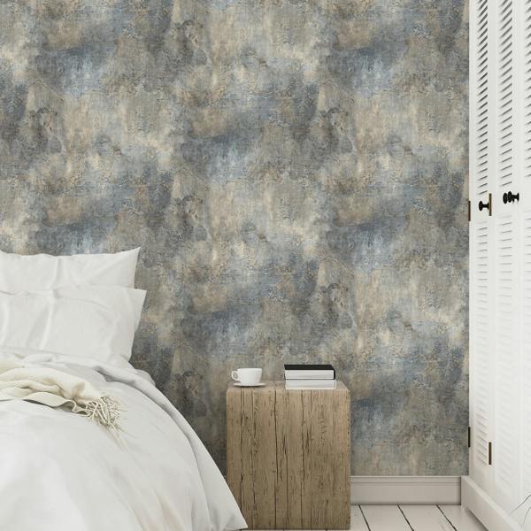 Grandeco Paul Moneypenny Grey Castello Plaster Patina Wallpaper for Grandeco