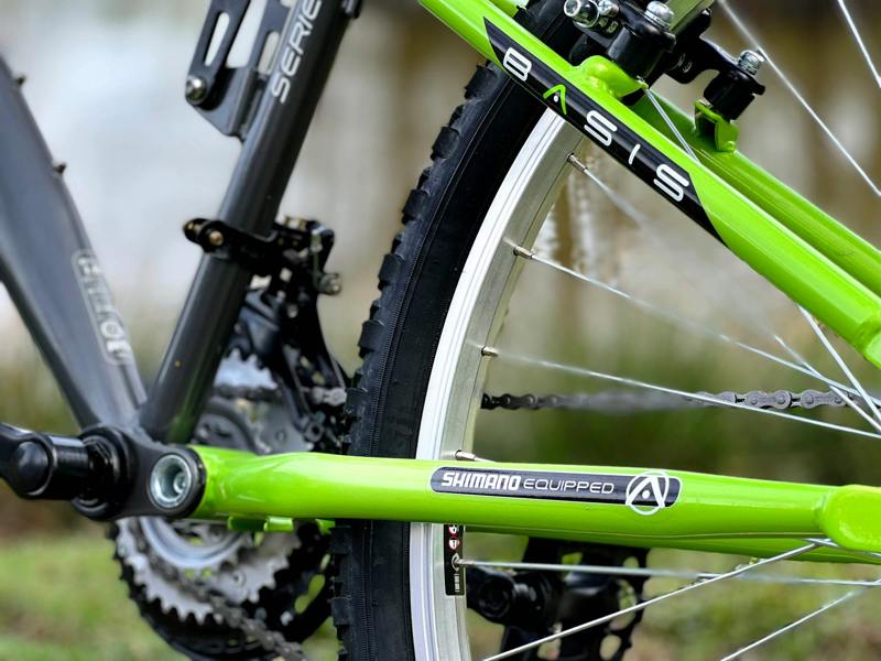 Basis Bikes Basis Link DS Full Suspension Mountain Bike, 26" Wheel - Graphite/Lime