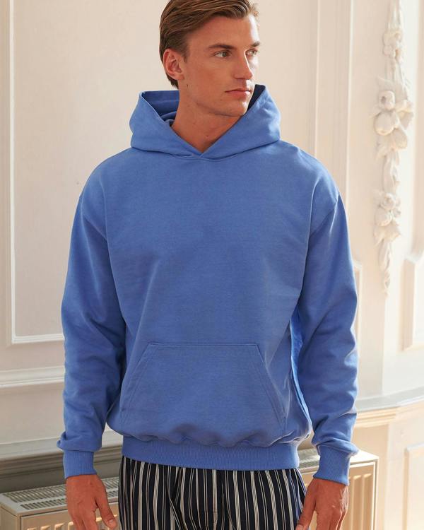 British Boxers Men's Organic Cotton Oversized Hoodie - Bright Blue