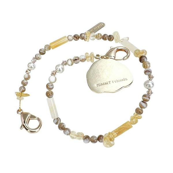 Nimmy Friends Nimmy Big Eye Cute Pet Teddy Mobile Phone Chain Bag Charm Crystal Bracelet Brown - N-CXMC-SL-014