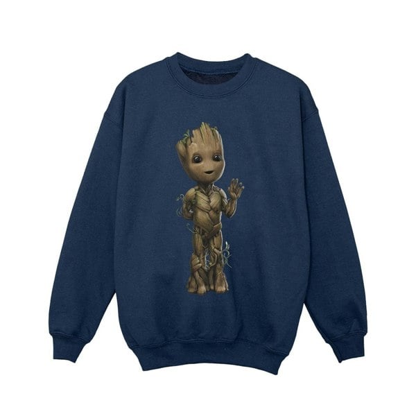 Marvel Girls I Am Groot Wave Pose Sweatshirt - Navy Blue