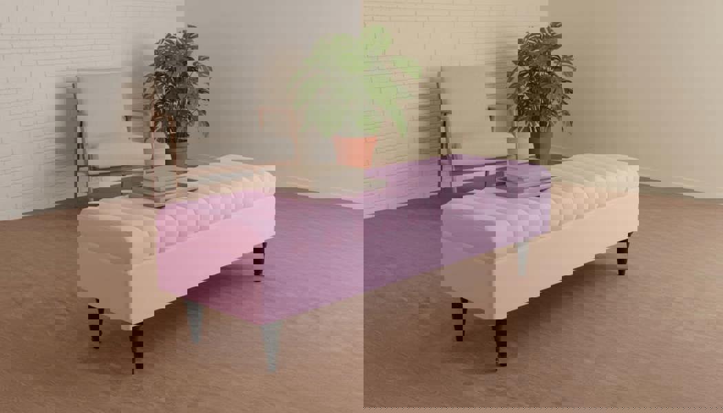 Romo Panel Storage Ottoman Bench Seat – Hidden Storage Coffee Table for Living Room UK (Available in Pink) - ISTOOLS