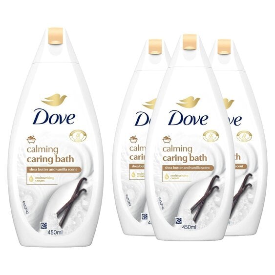 Dove Caring Bath Soak - Shea Butter&Vanilla Milk, 1/4 Moisturising Cream 4x450ml
