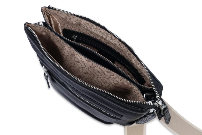 SADDLER Ellen Leather 3-Section Zip-Top Crossbody bag  - Handmade by Saddler