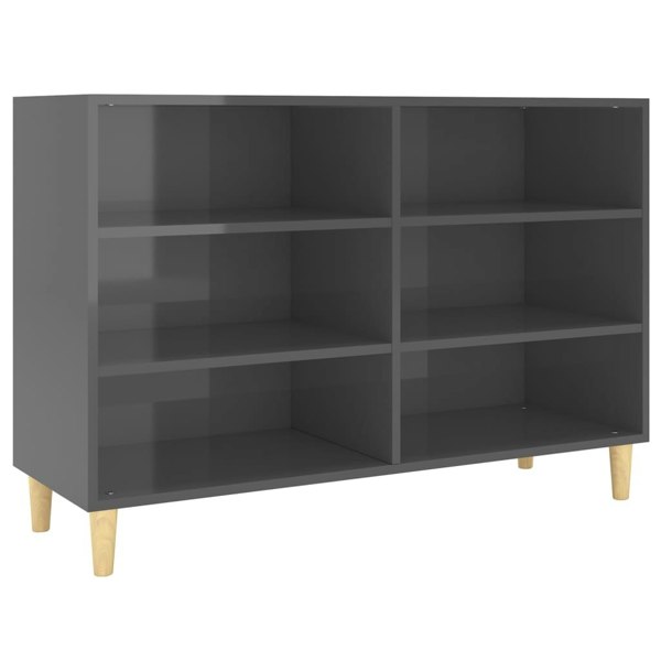 Berkfield Sideboard High Gloss Grey 103.5x35x70 cm Engineered Wood